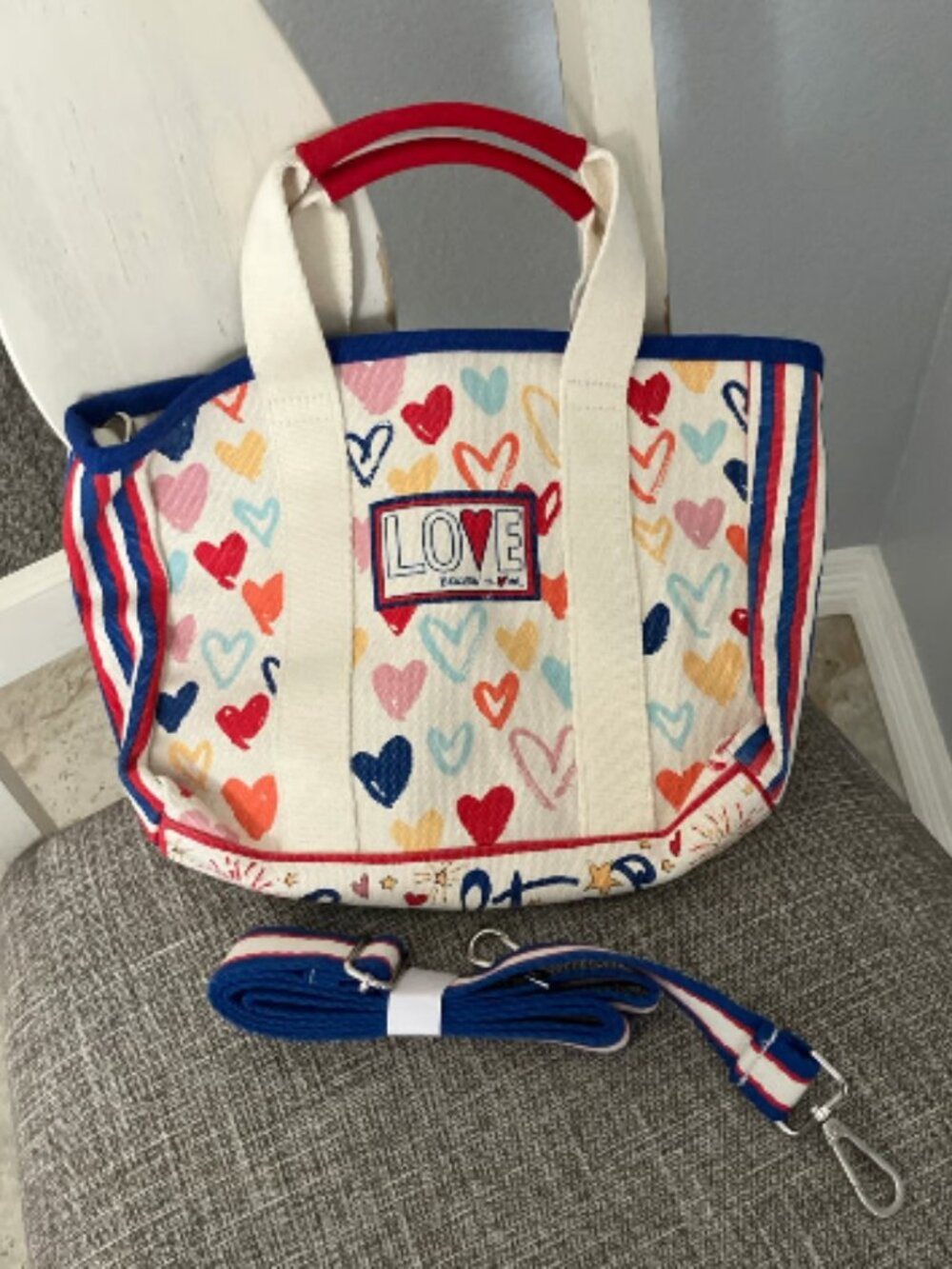 Brighton Sparkle & Shine Heart Pattern Tote Bag with Detachable Shoulder Strap